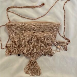 Free People Elegant Beaded Fringe Bag